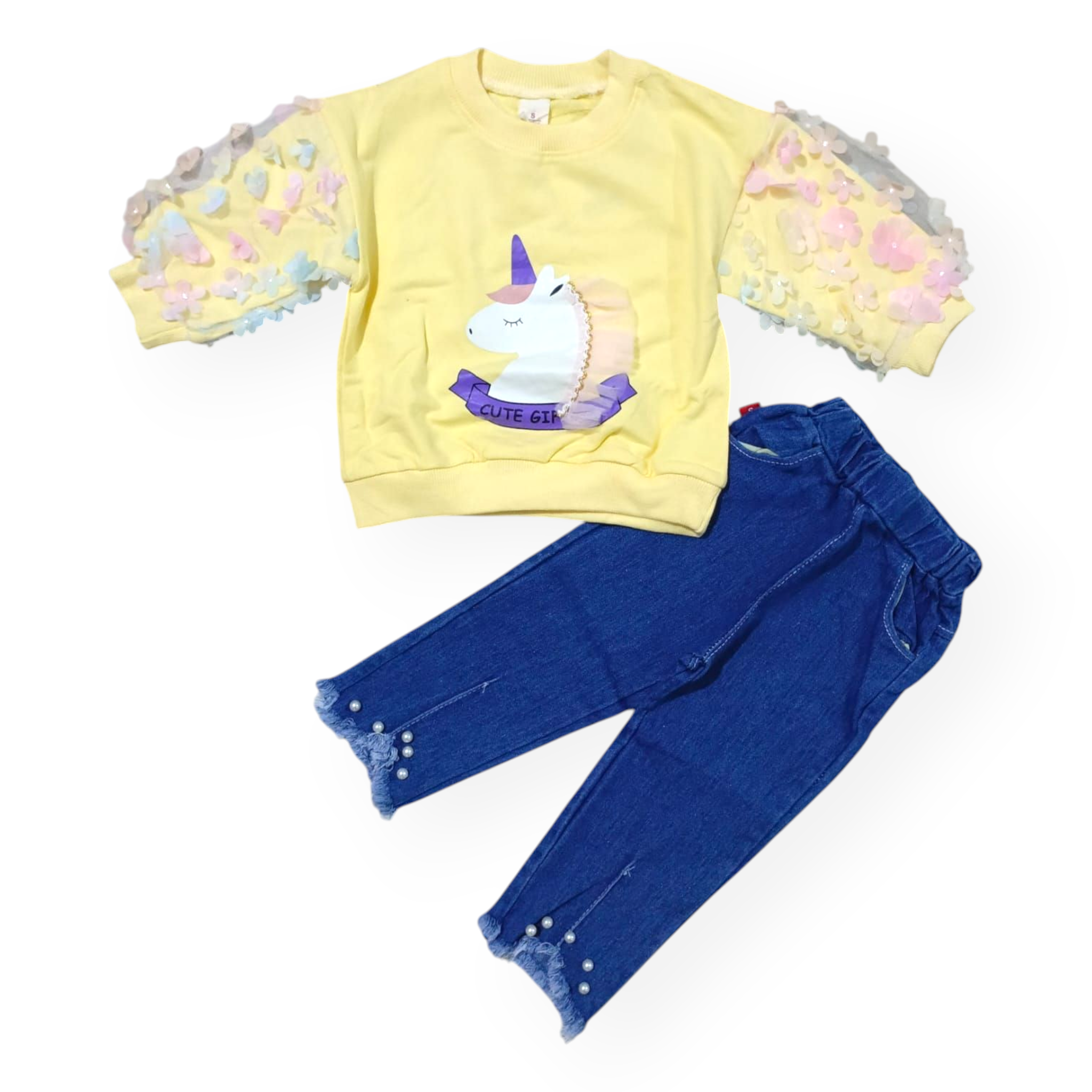 [001341] - Setelan Sweater Fashion Anak Perempuan - Motif Horned Horse