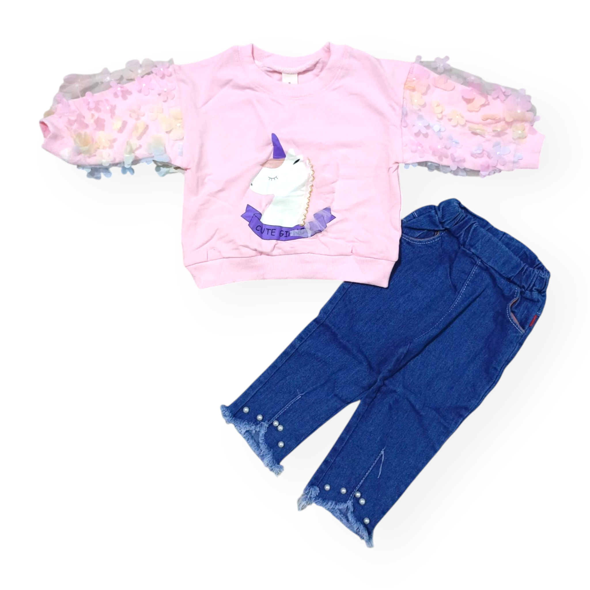 [001341] - Setelan Sweater Fashion Anak Perempuan - Motif Horned Horse