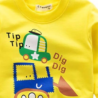 [102183] - [100 % IMPORT] Atasan Sweater Anak Excavator Yellow 1 - 4 Thn [B1083]