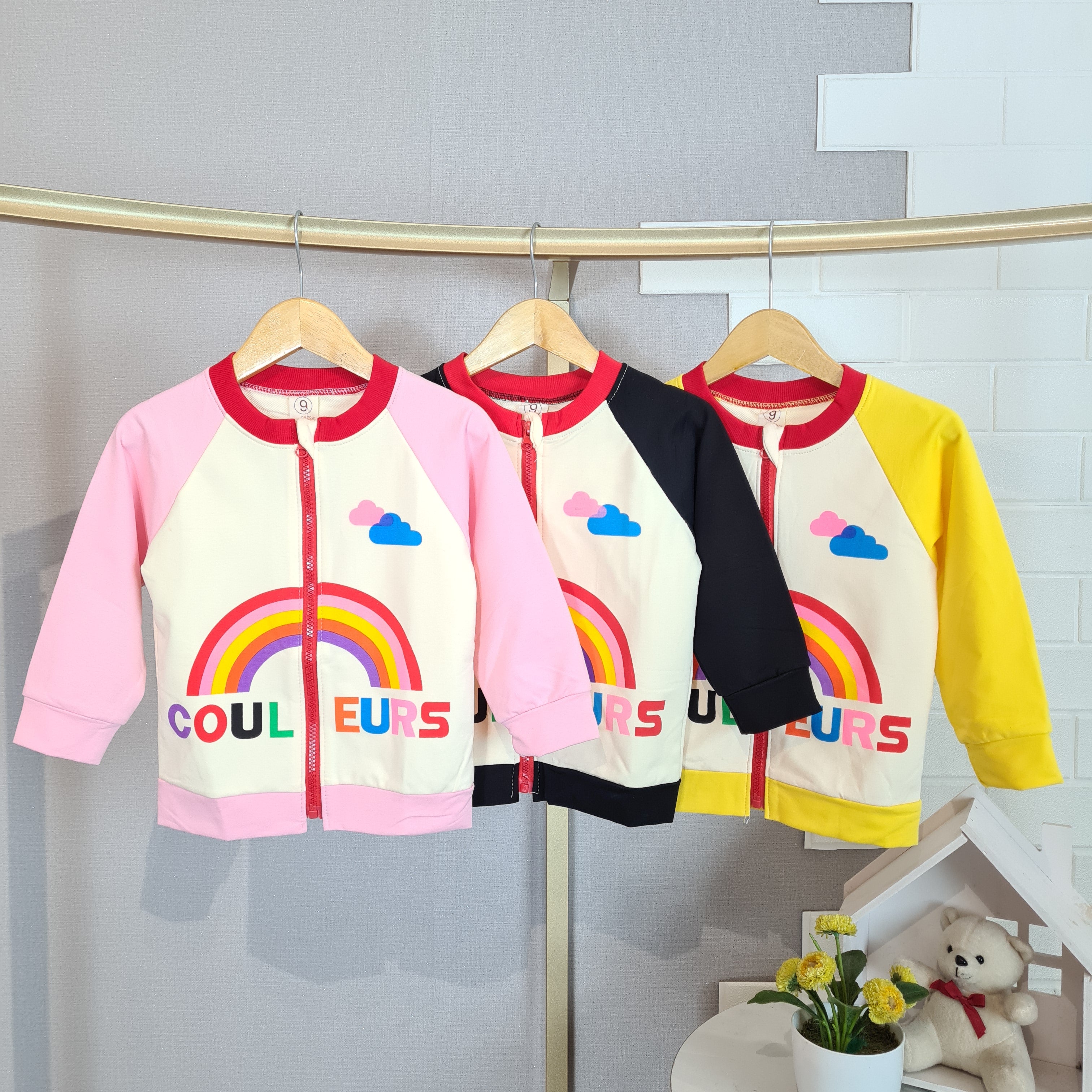 [102398] - Baju Atasan Jaket Fashion Anak Perempuan - Motif Rainbow Colors