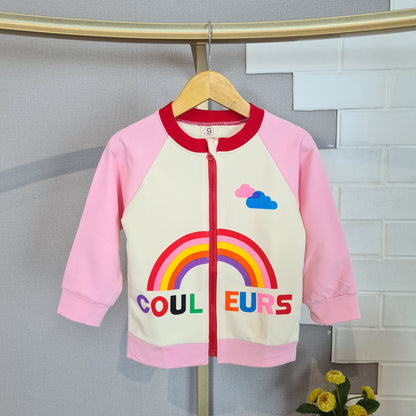 [102398] - Baju Atasan Jaket Fashion Anak Perempuan - Motif Rainbow Colors