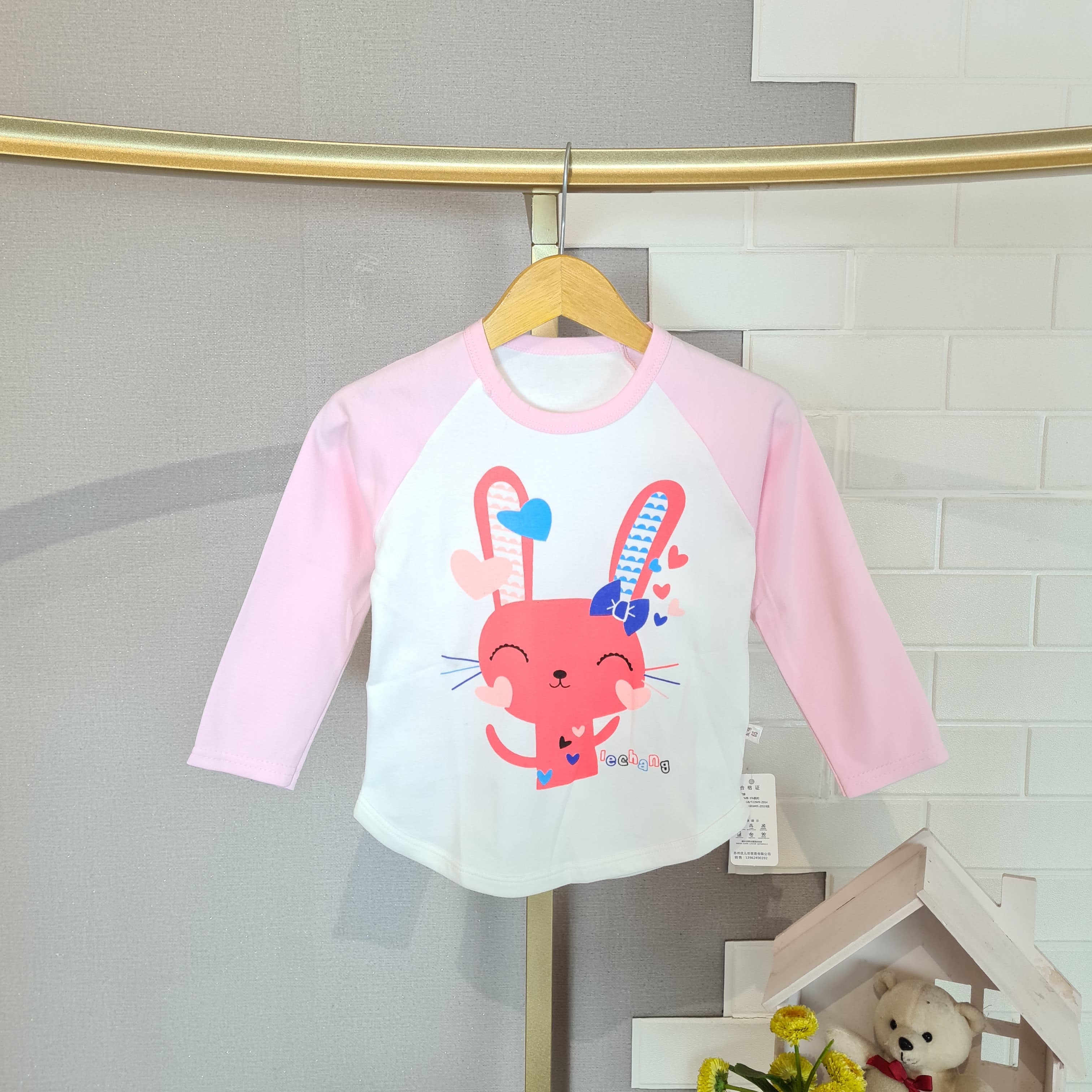 [102414] - Baju Kaos Lengan Panjang Fashion Anak Perempuan - Motif Long Rabbit