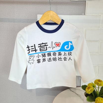 [102419] - Baju Kaos Lengan Panjang Fashion Import Anak Perempuan - Motif Mandarin Letter