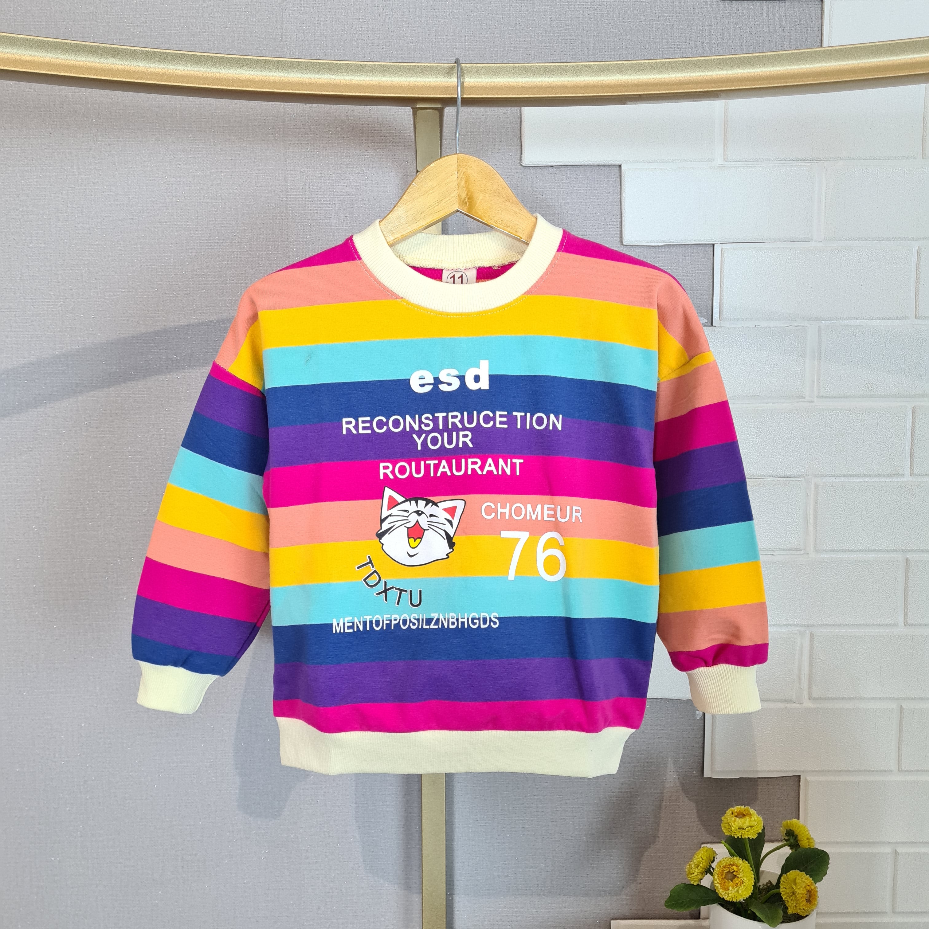 [102434] - Baju Atasan Sweater Fashion Import Anak Perempuan - Motif Color Word