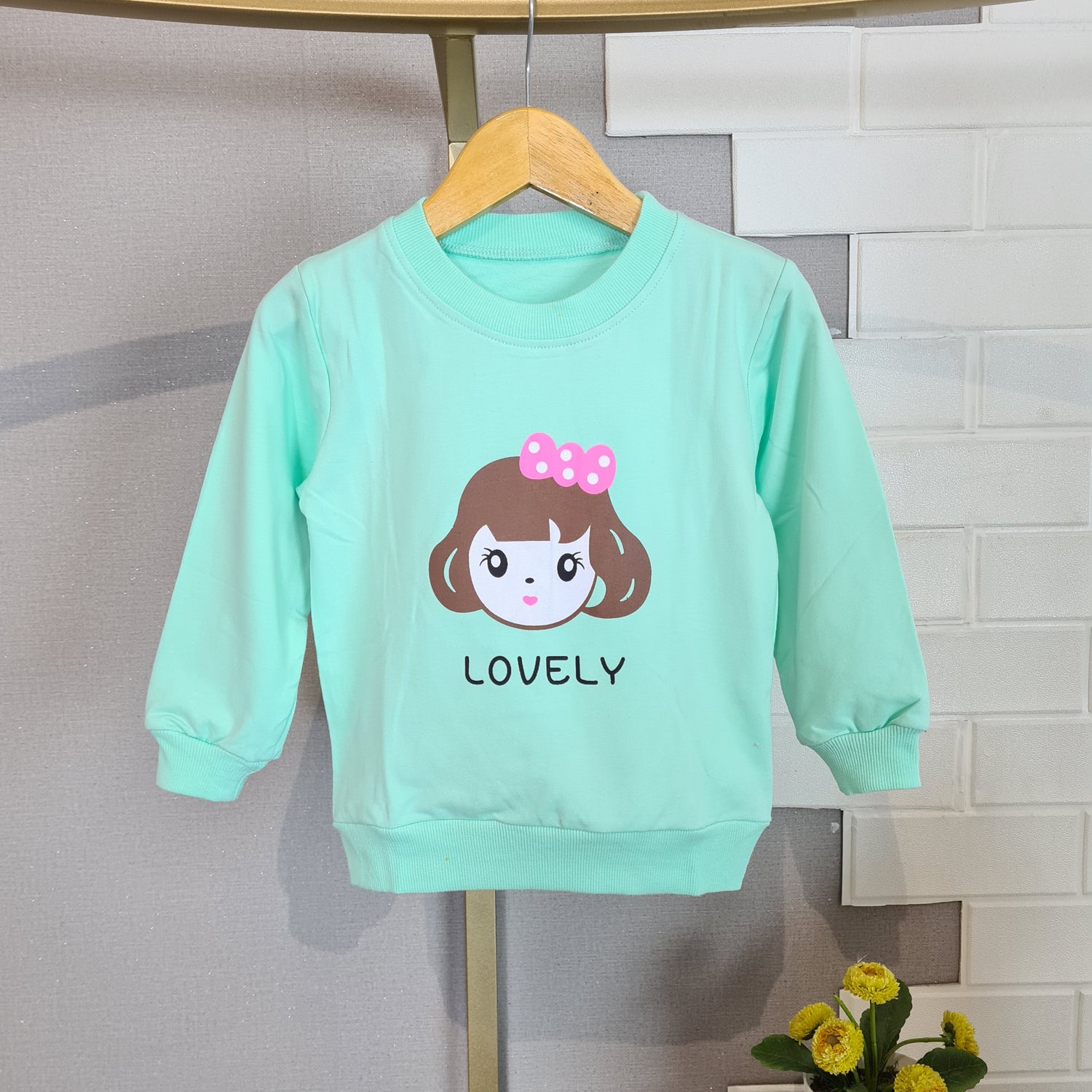 [102436] - Baju Atasan Sweater Fashion Import Anak Perempuan - Motif Girl Love
