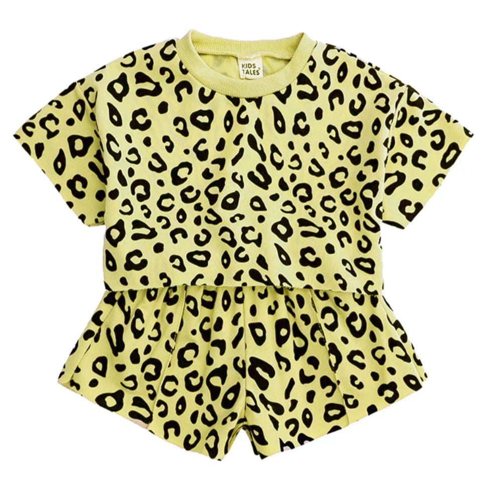 [102451] - Baju Setelan Kaos Macan Fashion Import Anak Cowok Cewek - Motif Leopard Tiger