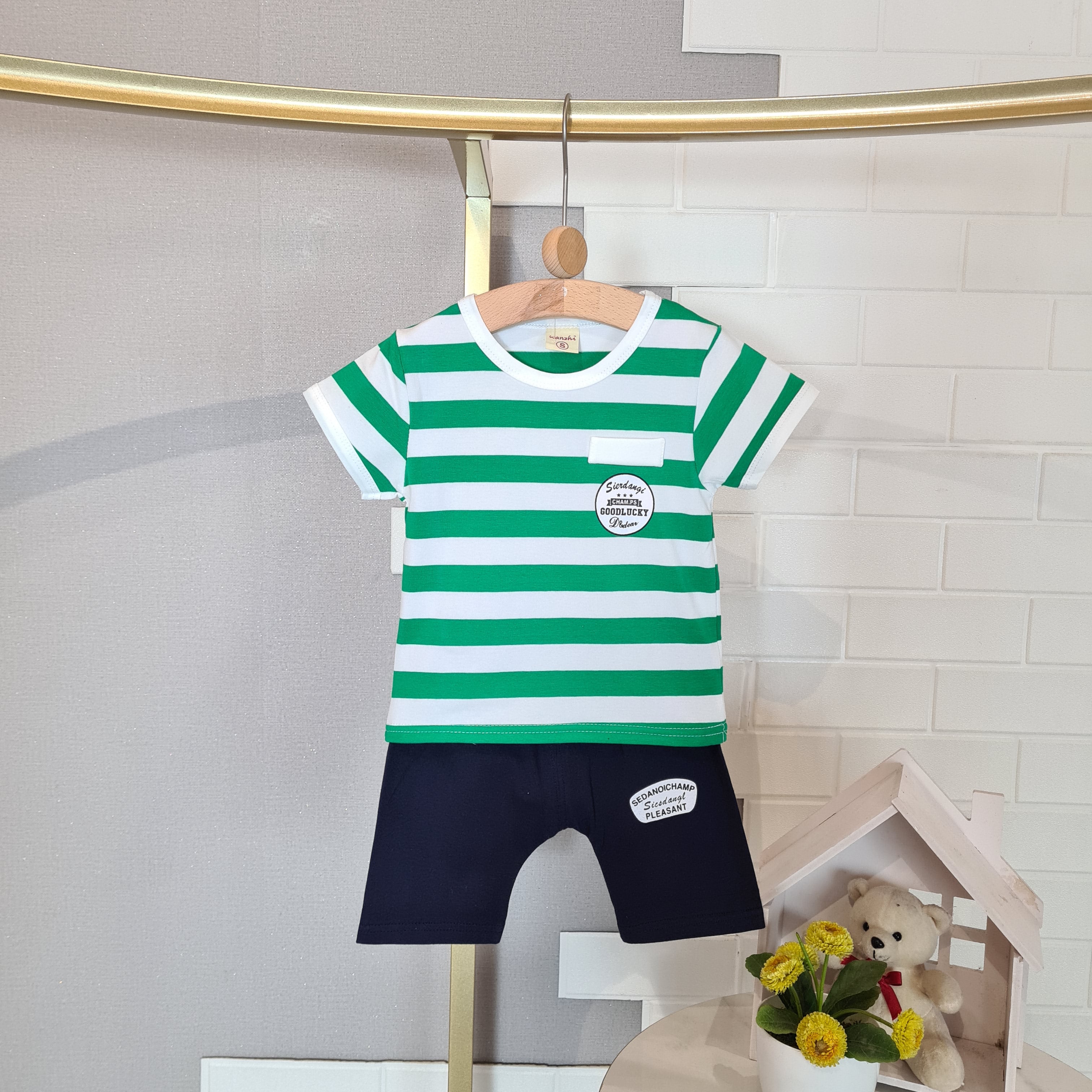 [102454] - Baju Setelan Kaos Belang Fashion Anak Laki-Laki - Motif Pocket Logo
