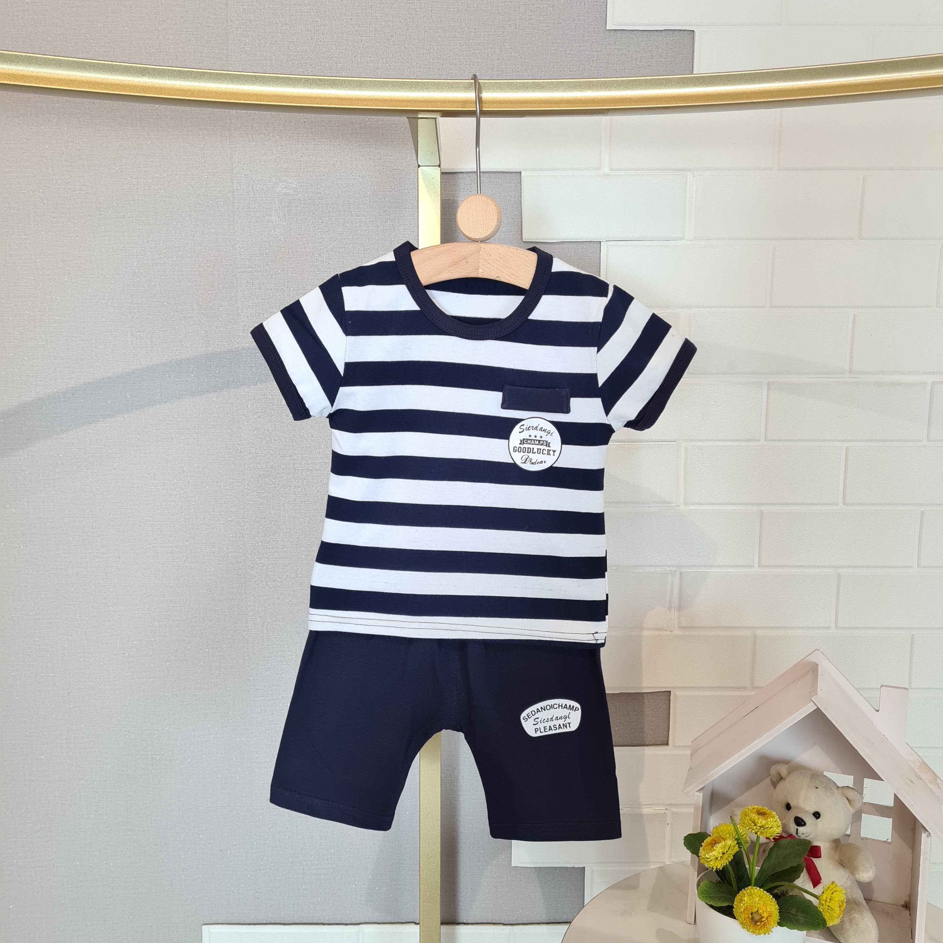 [102454] - Baju Setelan Kaos Belang Fashion Anak Laki-Laki - Motif Pocket Logo