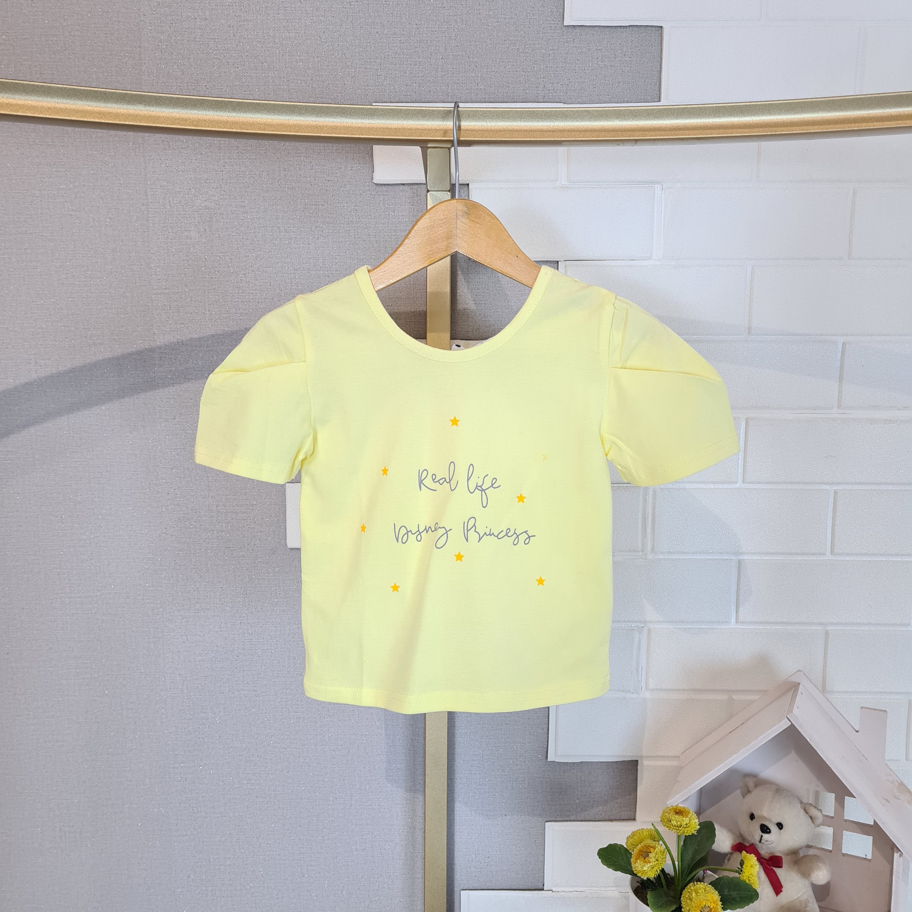 [102514] - Baju Atasan Kaos Lengan Pendek Fashion Import Anak Perempuan - Motif Living Star