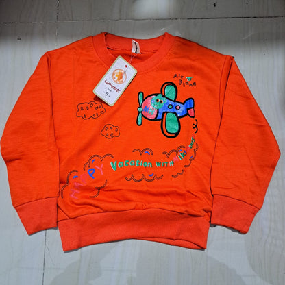 [345392-V1] - Baju Atasan Sweater Fashion Anak Laki-Laki - Motif Happy Plane