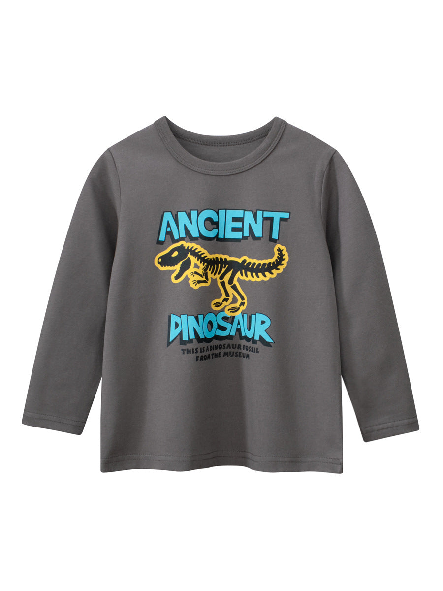 Kaos Panjang [121-BT101] - Baju Atasan T-Shirt O Neck Lengan Panjang Fashionable Anak Laki Laki Cowok Motif Animal Dino Mix Letter - BABYHOKI STORE