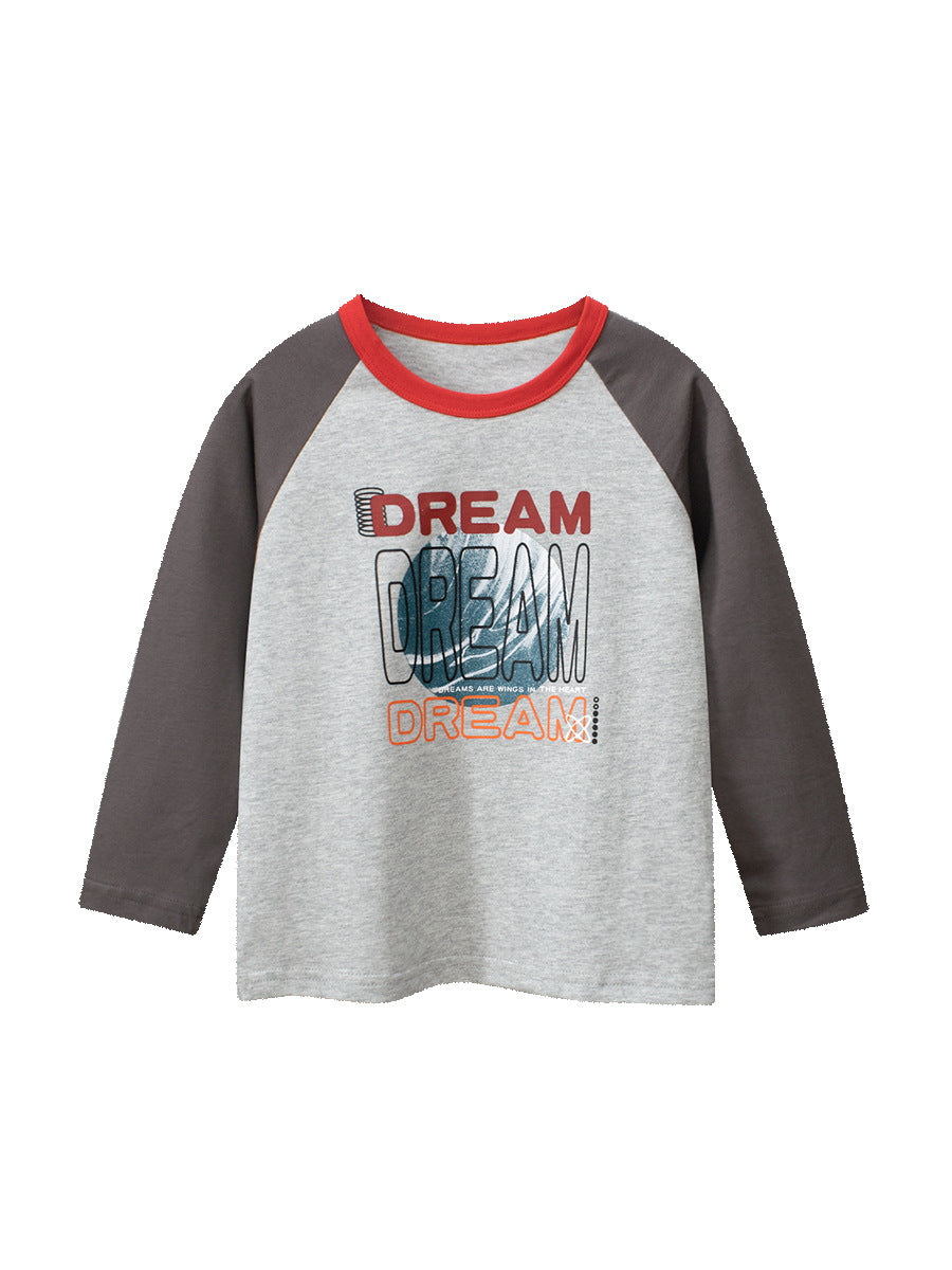 Kaos Panjang [121-BT101] - Baju Atasan T-Shirt O Neck Lengan Panjang Fashionable Anak Laki Laki Cowok Motif Animal Dino Mix Letter - BABYHOKI STORE