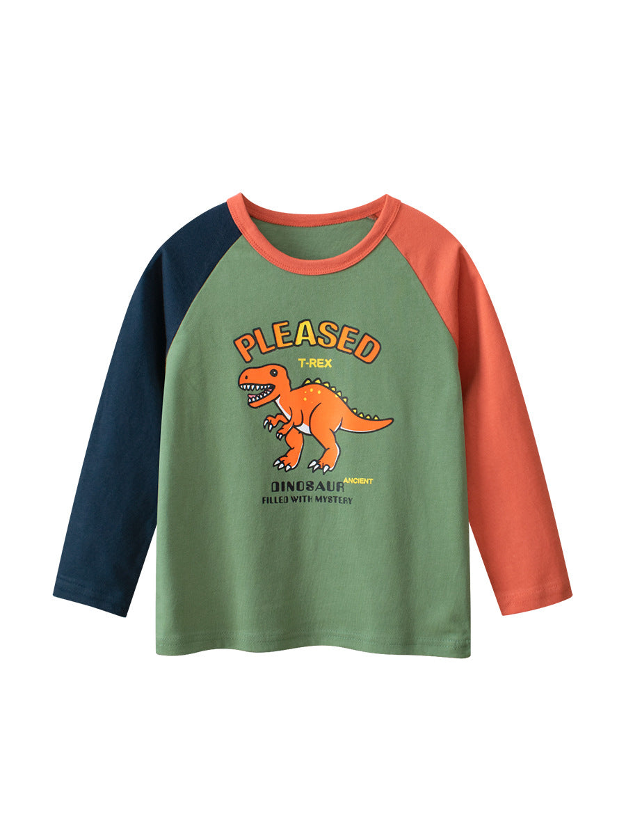Kaos Panjang [121-BT101] - Baju Atasan T-Shirt O Neck Lengan Panjang Fashionable Anak Laki Laki Cowok Motif Animal Dino Mix Letter - BABYHOKI STORE