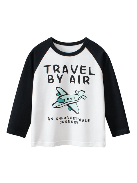 Kaos Panjang [121-BT101] - Baju Atasan T-Shirt O Neck Lengan Panjang Fashionable Anak Laki Laki Cowok Motif Animal Dino Mix Letter - BABYHOKI STORE