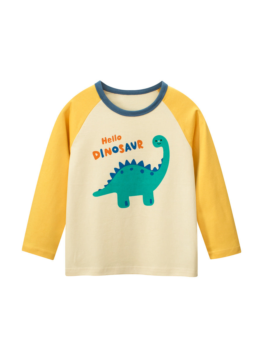 Kaos Panjang [121-BT101] - Baju Atasan T-Shirt O Neck Lengan Panjang Fashionable Anak Laki Laki Cowok Motif Animal Dino Mix Letter - BABYHOKI STORE