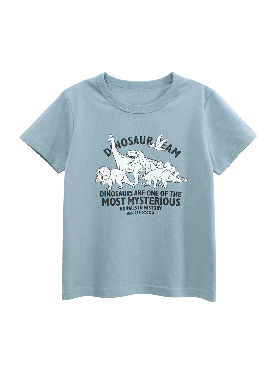 Kaos Pendek [121-BT103] - Baju Atasan T-Shirt O Neck Lengan Pendek Fashionable Anak Laki Laki Cowok Motif Dinosaur - BABYHOKI STORE