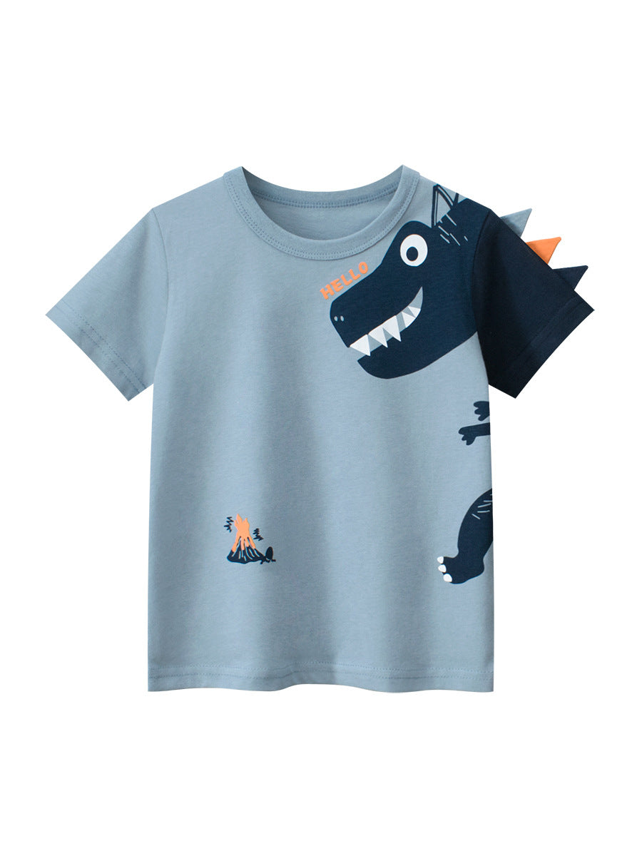 Kaos Pendek [121-BT106] - Baju Atasan T-Shirt O Neck Lengan Pendek Fashionable Anak Laki Laki Cowok Motif Animals 3D - BABYHOKI STORE