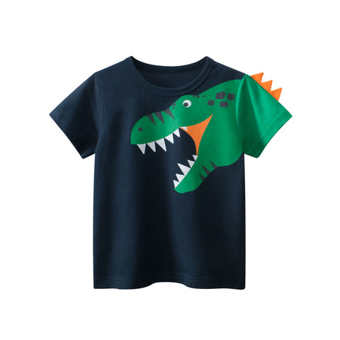 Kaos Pendek [121-BT106] - Baju Atasan T-Shirt O Neck Lengan Pendek Fashionable Anak Laki Laki Cowok Motif Animals 3D - BABYHOKI STORE