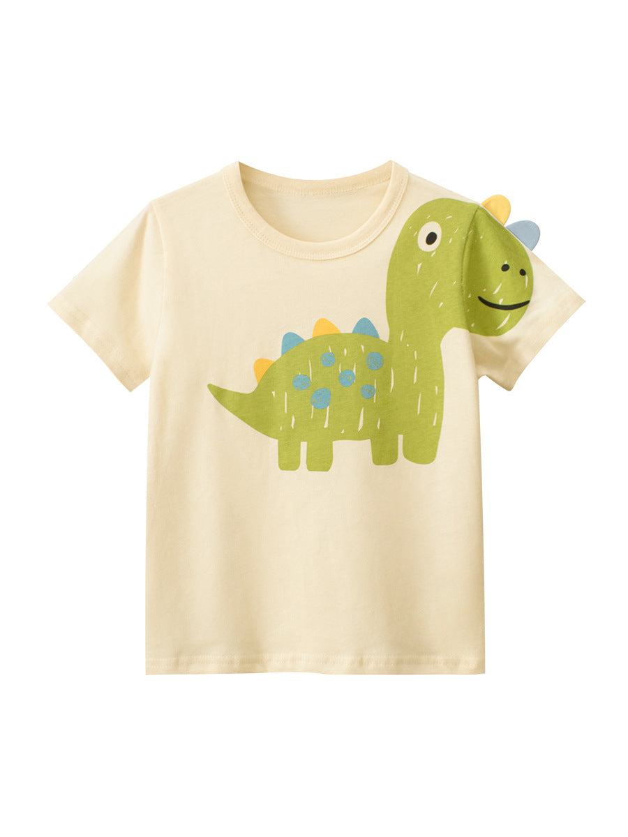 Kaos Pendek [121-BT106] - Baju Atasan T-Shirt O Neck Lengan Pendek Fashionable Anak Laki Laki Cowok Motif Animals 3D - BABYHOKI STORE