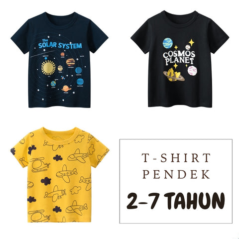 Kaos Pendek [121-BT104] - Baju Atasan T-Shirt O Neck Lengan Pendek Fashionable Anak Laki Laki Cowok Motif Aerospace - BABYHOKI STORE - BABYHOKI STORE