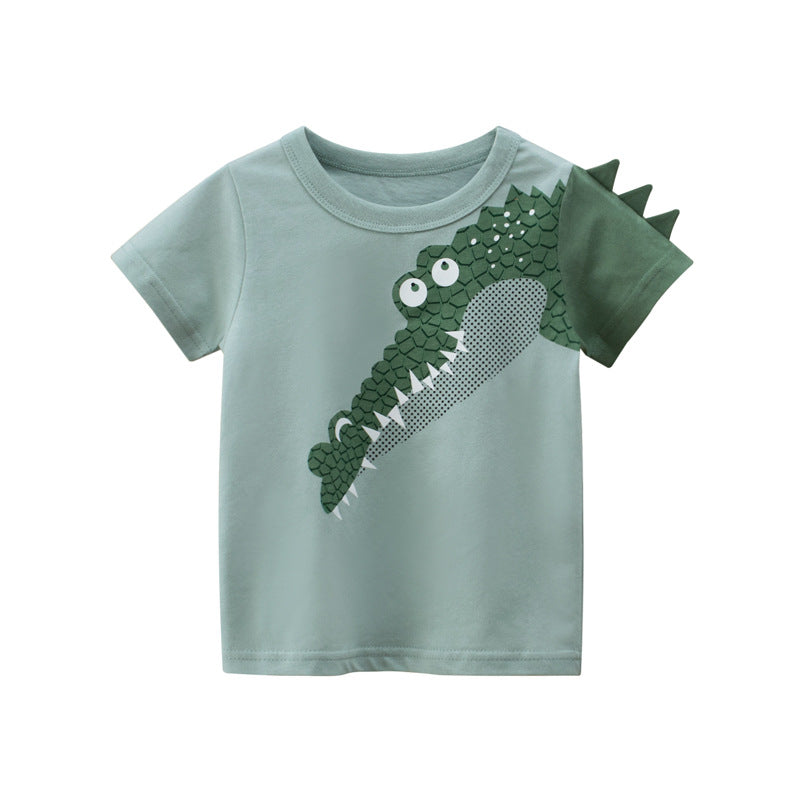 Kaos Pendek [121-BT106] - Baju Atasan T-Shirt O Neck Lengan Pendek Fashionable Anak Laki Laki Cowok Motif Animals 3D - BABYHOKI STORE