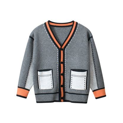[121369] - Baju Atasan Sweater Import Anak Cowok Trendy - Motif Soft Stitched