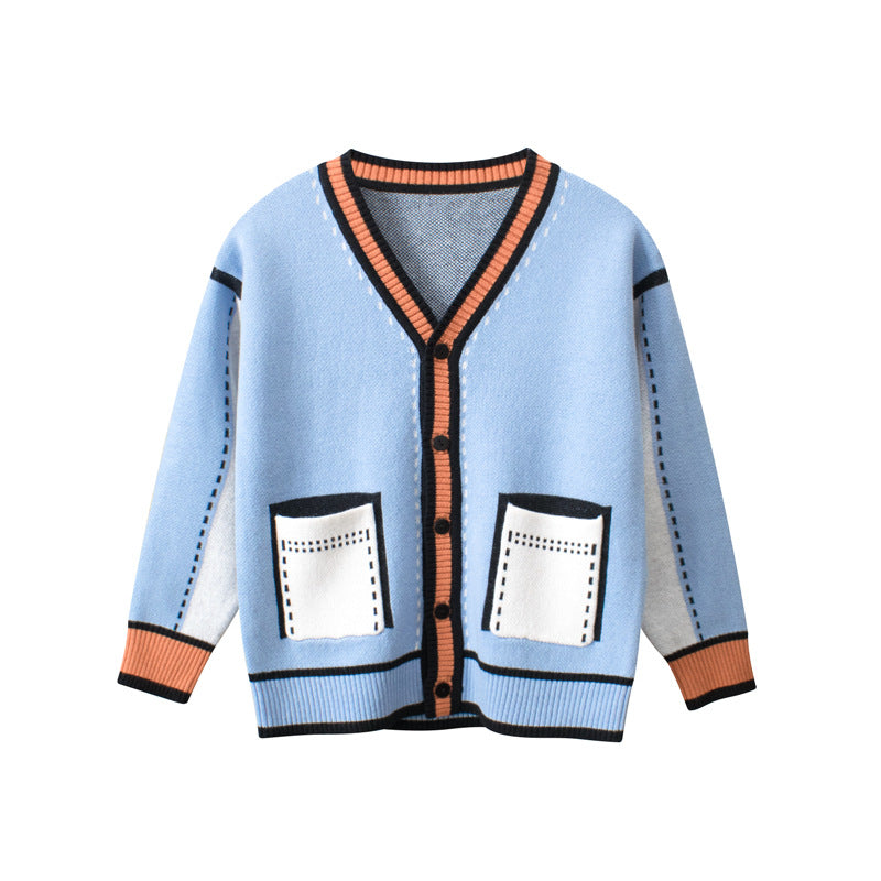[121369] - Baju Atasan Sweater Anak Cowok Trendy - Motif Soft Stitched