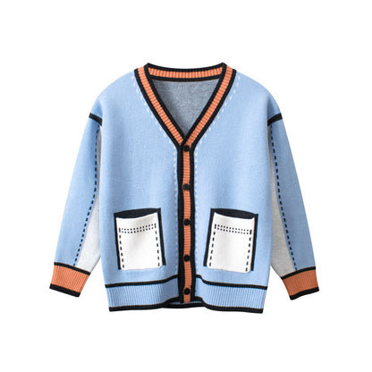 [121369] - Baju Atasan Sweater Import Anak Cowok Trendy - Motif Soft Stitched