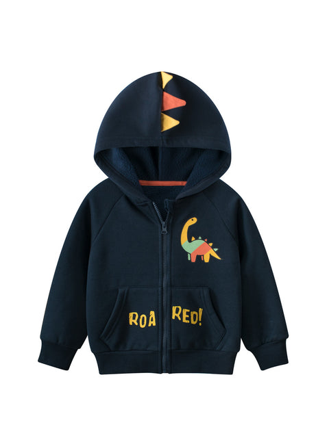 [121372] - Baju Atasan Jaket Hoodie Outer Lengan Panjang Anak Laki-Laki Cowok - Motif Brontosaurus - BABYHOKI STORE