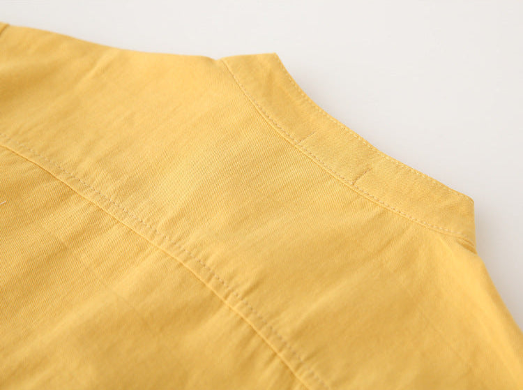 [383201] - Baju Atasan Kemeja Lengan Panjang Anak Laki-Laki - Motif Plain Pocket