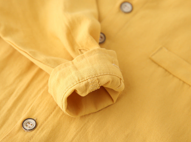 [383201] - Baju Atasan Kemeja Lengan Panjang Anak Laki-Laki - Motif Plain Pocket