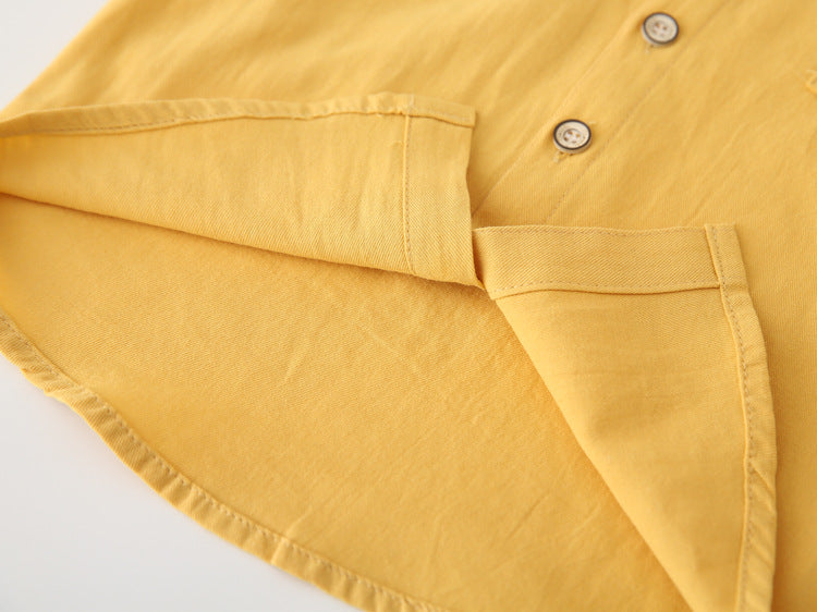 [383201] - Baju Atasan Kemeja Lengan Panjang Anak Laki-Laki - Motif Plain Pocket