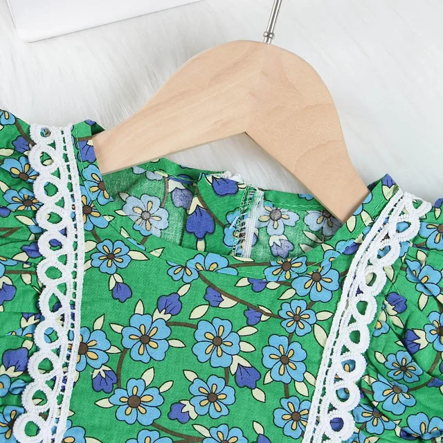 [507744] - Baju Dress Bunga Fashion Anak Perempuan - Motif Paste Flowers