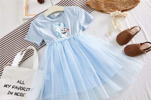 [507750] - Baju Dress Lengan Pendek Fashion Anak Perempuan - Motif Plain Tutu