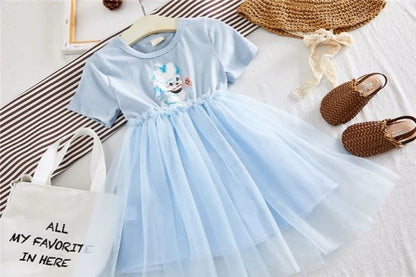 [507750] - Baju Dress Lengan Pendek Fashion Anak Perempuan - Motif Plain Tutu