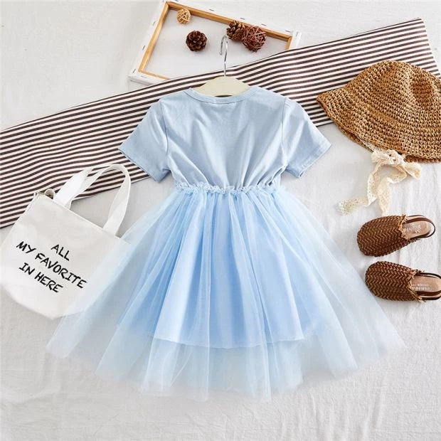 [507750] - Baju Dress Lengan Pendek Fashion Anak Perempuan - Motif Plain Tutu