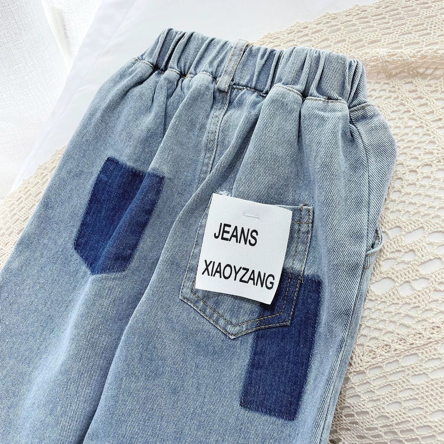 [507816] - Bawahan Celana Panjang Jeans Kulot Fashion Anak Perempuan - Motif Patch Paste