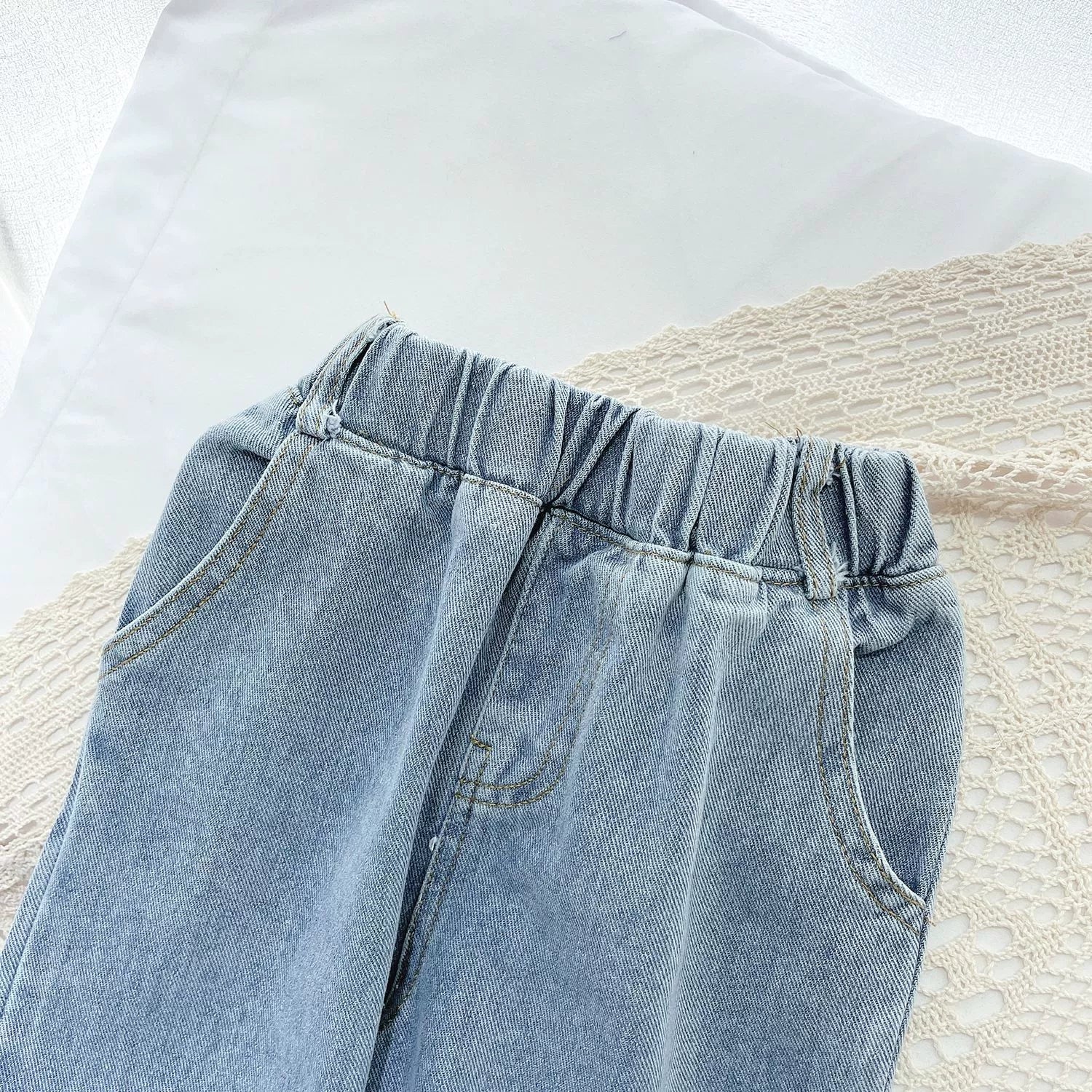 [507816] - Bawahan Celana Panjang Jeans Kulot Fashion Anak Perempuan - Motif Patch Paste