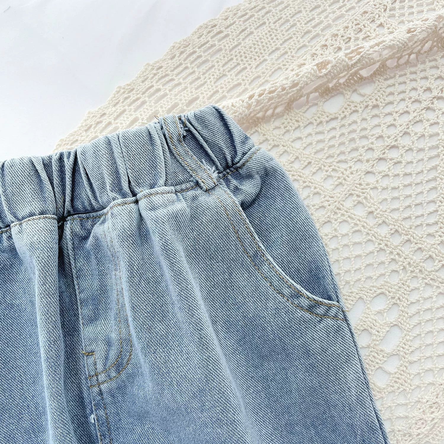 [507816] - Bawahan Celana Panjang Jeans Kulot Fashion Anak Perempuan - Motif Patch Paste