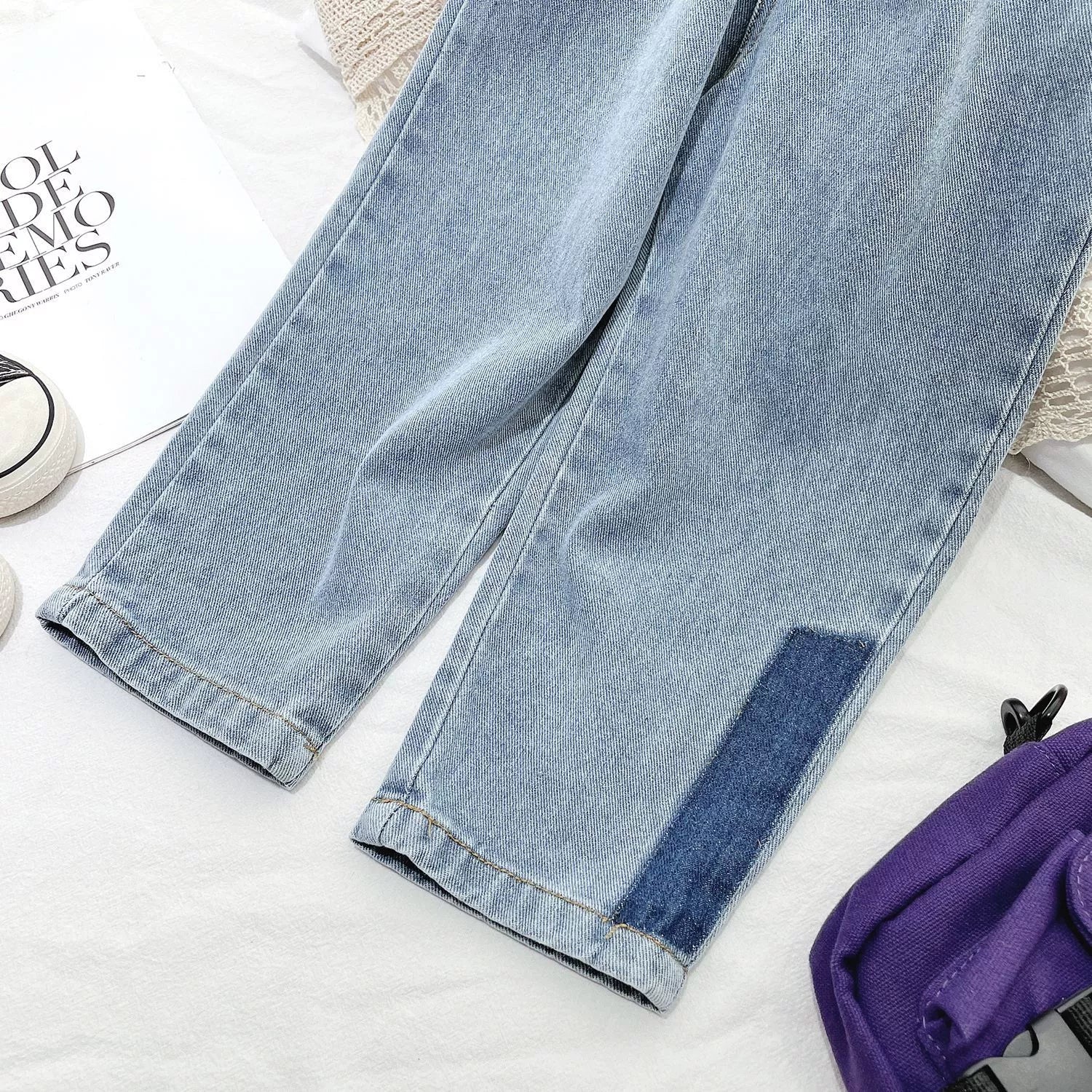 [507816] - Bawahan Celana Panjang Jeans Kulot Fashion Anak Perempuan - Motif Patch Paste