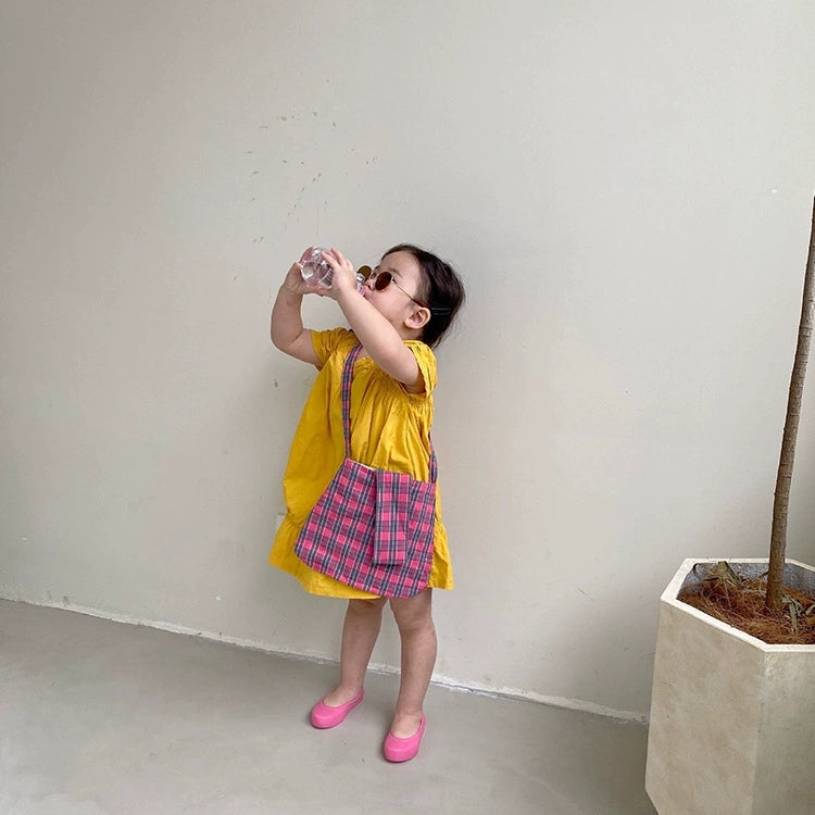 [507S1113] - Baju Dress Lengan Pendek Fashion Anak Perempuan - Motif Little Stretch