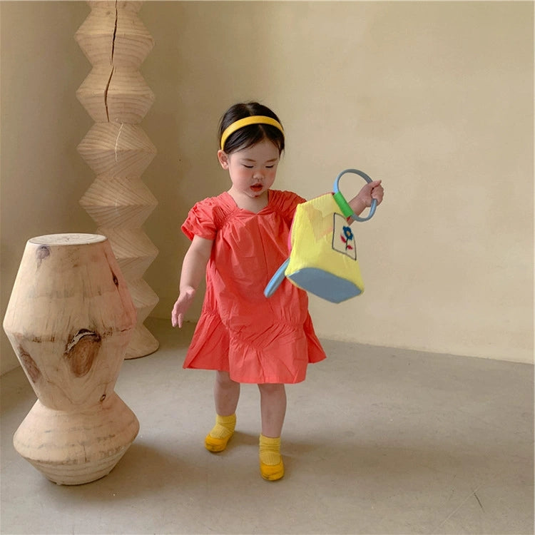CLEARANCE SALE [Dress Lengan Pendek] 4 Tahun BB 14-18Kg Gaun Anak Cewek Perempuan