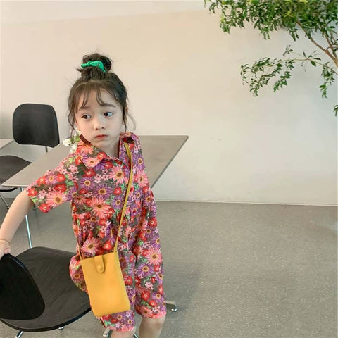 [507S1117] - Baju Setelan Jumpsuit Atasan Pendek Bawahan Pendek Anak Perempuan - Motif Flower Bloom