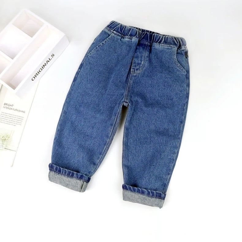 [507S1154] - Bawahan Celana Panjang Jeans Anak Perempuan - Motif Plain Denim