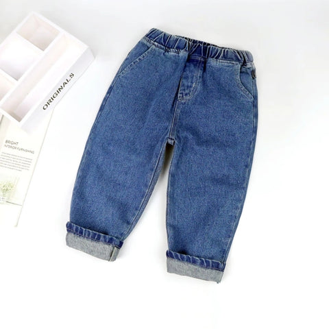 [507S1154] - Bawahan Celana Panjang Jeans Anak Perempuan - Motif Plain Denim