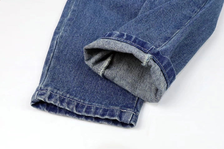 [507S1154] - Bawahan Celana Panjang Jeans Anak Perempuan - Motif Plain Denim