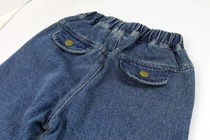 [507S1154] - Bawahan Celana Panjang Jeans Anak Perempuan - Motif Plain Denim