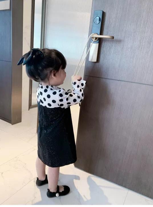[507S1158] - Baju Dress Lengan Panjang Anak Perempuan - Motif Polka Dust