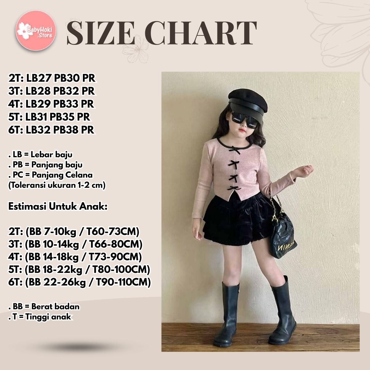 [5071075] - One Set 2in1 Baju Setelan Atasan Pink Lengan Panjang Bawahan Celana Rok Pendek Mini Fashion Anak Perempuan Cewek - Motif Bow - BABYHOKI STORE
