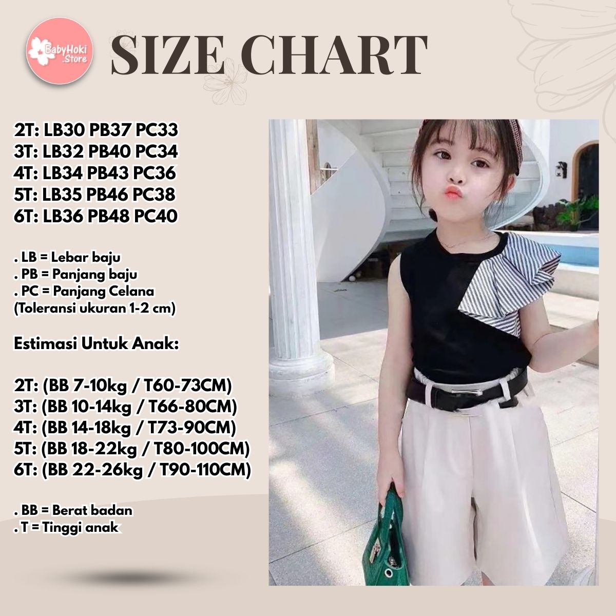 [363369] - Oneset Anak Cewek Korean Look Setelan Kaos Fashion Anak Perempuan Celana High Waist [TIDAK DILENGKAPI BELT] - Motif Tassel Sleeve - BABYHOKI STORE